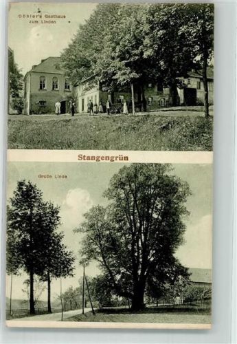 Stangengrün 1917 Gasthaus zum Linden Große Linde