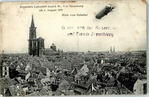 Strasbourg Straßburg Luftschiff Modell Nr 4 04. August 1908 Zeppelin