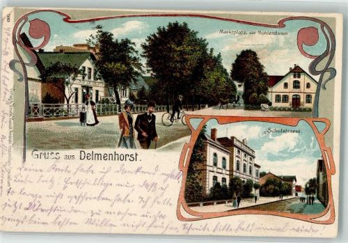 Delmenhorst 1910 Schulstraße Marktplatz Mühlendamm