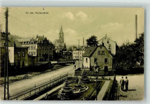 Kirchberg 1911 An der Haltestelle
