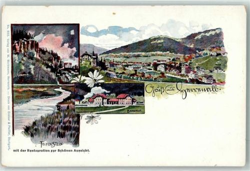 Bad Herrenalb Falkenstein Bahnhof sign. Schreiber