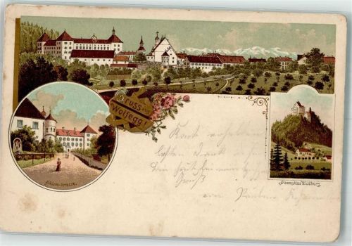 Wolfegg Schloß-Straße Stammschloß Waldburg Lithographie