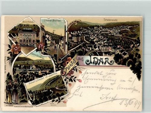 Idar-Oberstein 1899 Gewerbehalle Achatschleiferei Ober und Unterer Stadtteil