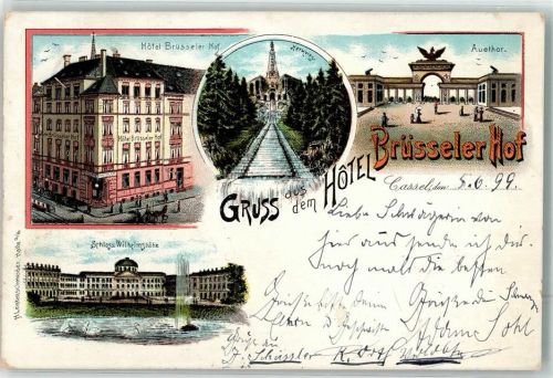 Kassel 1899 Hotel Brüsseler Hof Schloß Wilhelmshöhe Auetor