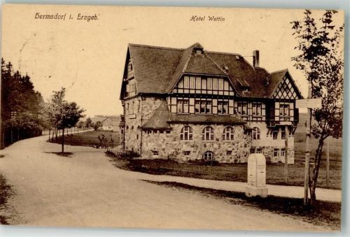 Hermsdorf 1918 Hotel Wettin Hotelstempel