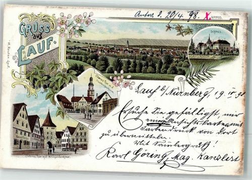 Lauf 1898 Oberes Tor Kriegerdenkmal Unteres Tor Schloß