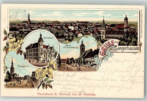 Sangerhausen 1899 Kreishaus Ulrichsplatz Markt Jacobikirche