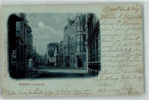 25335 W2200 Elmshorn 1899 Mondschein Königstraße Konditorei Ed. Koch