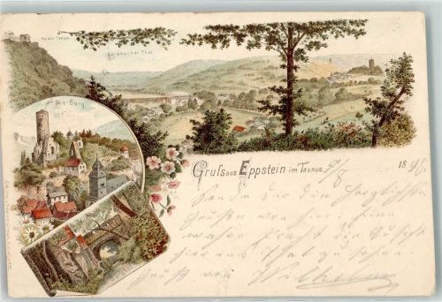 Eppstein 1898 Lorsbacher Tal Kaiser Tempel Burg Burghof