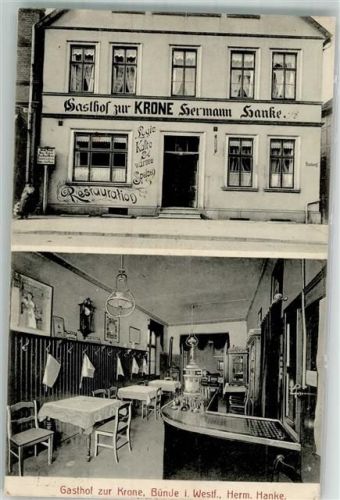 Bünde 1912 Gasthaus zur Krone Gastraum Tresen