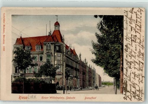 Riesa 1908 Kaiser Wilhelmplatz Süden Dampfbad