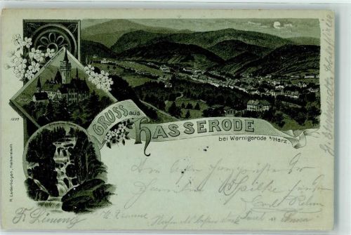 Hasserode 1898 Wasserfall Steinerne Renne Schloß Wernigerode