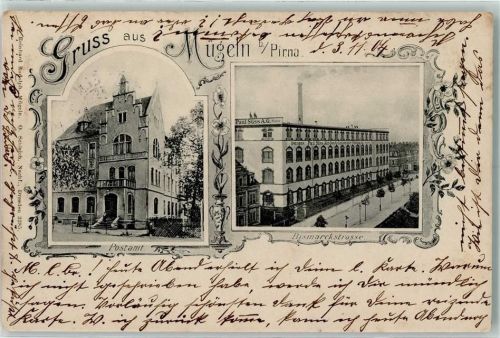 Mügeln 1904 Postamt Bismarckstraße