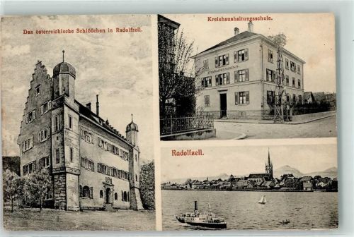 Radolfzell 1911 Kreishaushaltungsschule das österreichische Schlösschen Dampfer
