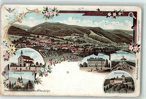 Kirchberg 1899 St. Corona Wartenstein Schule Kraichberg Aussichts-Gloriette a.d. Wolfenkogel