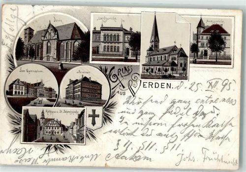 Verden 1895 Vorläufer Amtsgericht Seminar Dom Landgericht