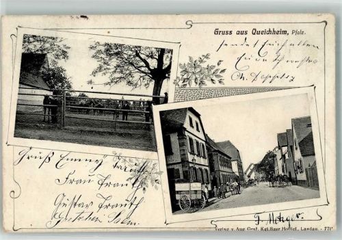 Queichheim 1905 Dorfstraße Pferdeweide