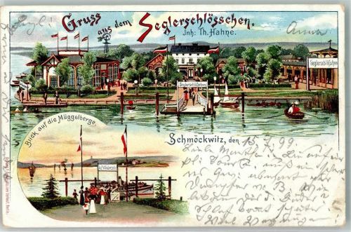 Schmöckwitz 1899 Gasthaus Seglerschlösschen Th. Hahne Müggelberge