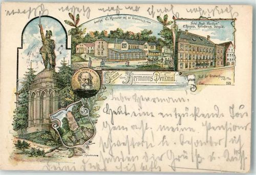 Hiddesen 1897 Hermanns-Denkmal Hotel Stadt Frankfurt Bismarckhöhe Bandel-Portrait