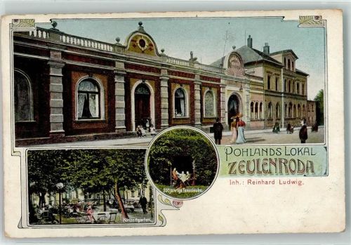 Zeulenroda Gasthaus Pohland Konzertgarten 200 jähr. Taxuslaube