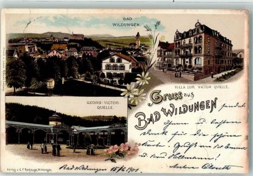 Bad Wildungen 1901 Georg-Victor-Quelle Villa
