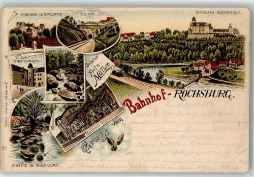 Rochsburg 1896 Schloß Rochsburg Bahnhof Brauseloch
