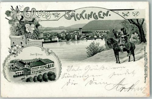 Bad Säckingen 1904 Bad-Hotel Trompeter