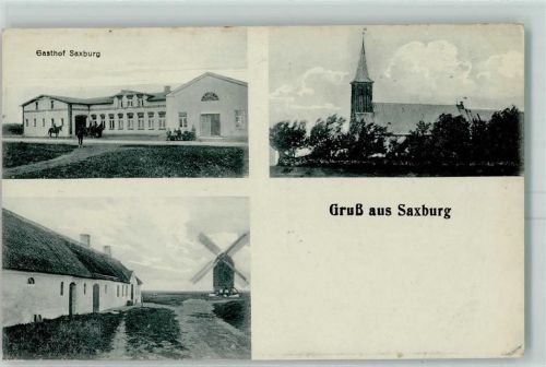 Saksborg Saxburg - Gasthof Saxburg Kirche Windmühle
