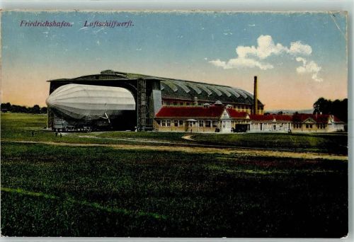 W7990 Friedrichshafen Luftschiffwerft AK Zeppelin 1911 Gebrauchsspuren