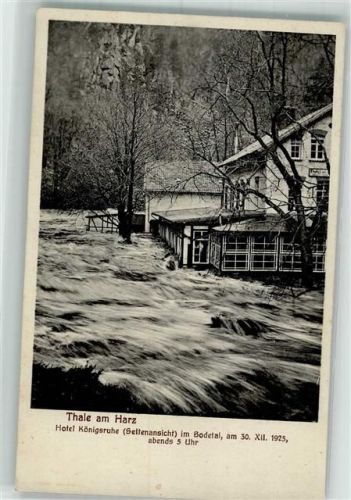 Thale Hochwasserkatastrophe Bodetal 30. 12. 1925 Hotel Königsruhe