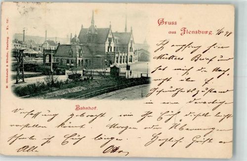 Flensburg 1898 Bahnhof