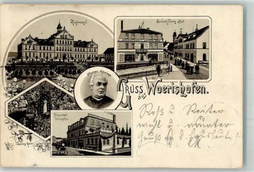 Bad Wörishofen 1895 Vorläufer Portrait Pfarrer Kneipp Lourdes-Grotte Kinderheim Geromiller's Bad Velag Ottmar Zieher-München