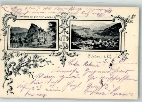 Schönau 1901 Gasthaus zu den vier Löwen