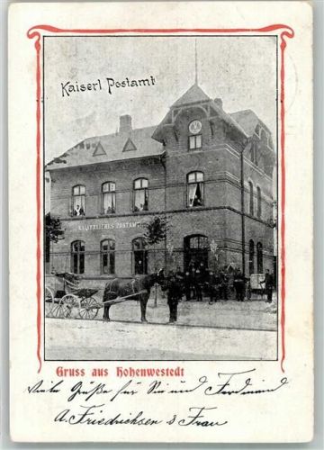 Hohenwestedt 1905 Kaiserliches Postamt Kutsche