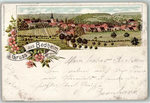 Bedheim Bahnpost Hildenburghausen Zg. 733 Lithographie