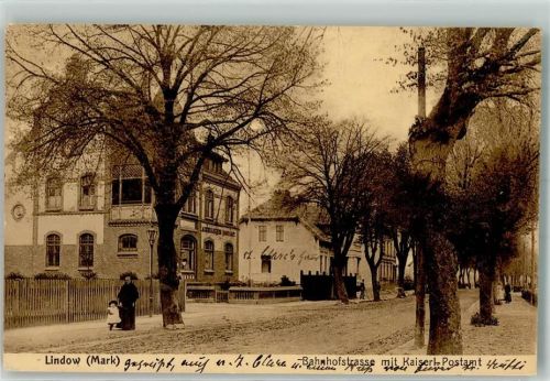 Lindow 1919 Bahnhofstraße Kaiserliches Postamt