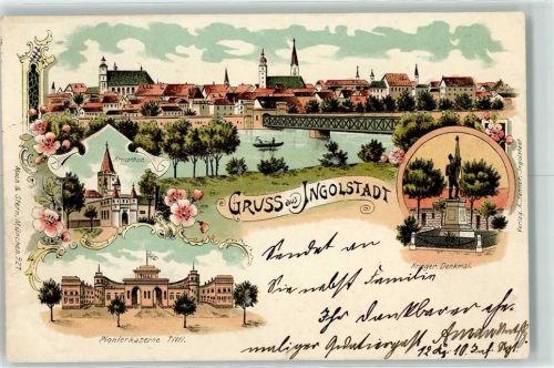 Ingolstadt 1898 Kreuztor Pionierkaserne Tilli Krieger Denkmal