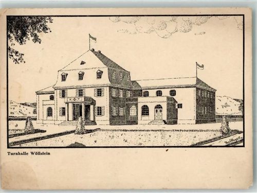 55597 W6556 Wöllstein , Rheinhess Gebrauchsspuren Turnhalle