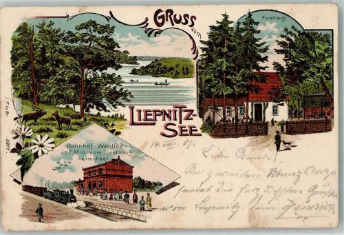 Liepnitzsee 1901 Liepnitz-See Hirsch Forsthaus Bahnhof