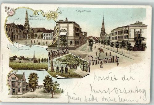 Pritzwalk 1899 Marktplatz Stadtmauer Hagenstraße