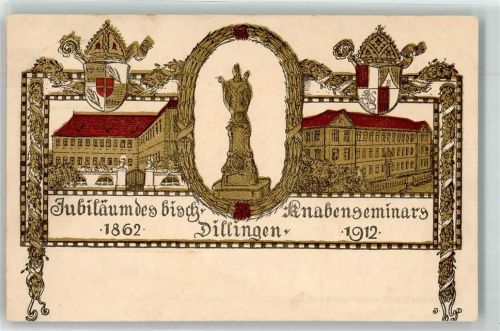 Dillingen 1862 - 1912 Jubiläum des bisch. Knabenseminar Wappen