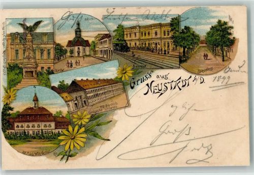 Neustadt 1899 Margeriten Spielberg Landgestüt Lindenau Bahnhof