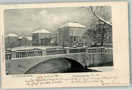 Oldenburg 1901 Winter Amalienbrücke