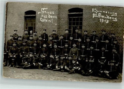 Graudenz 1915 Feldpost WK I Gruppenbild Uniform
