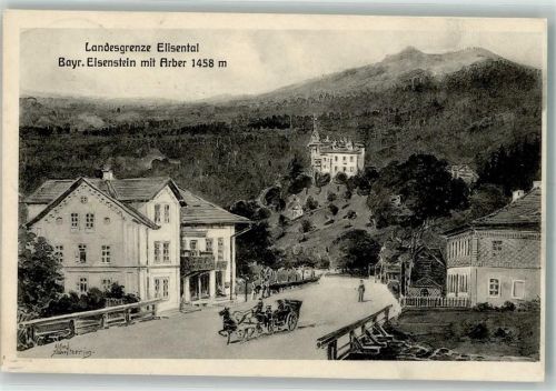 Bayerisch Eisenstein 1910 Landesgrenze Elisental Arber sign. Alfred Schweizer