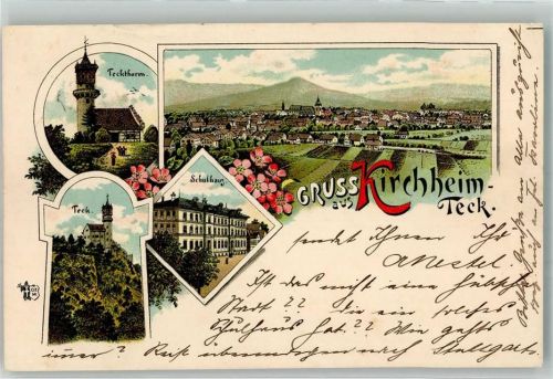 Kirchheim 1896 Schulhaus Teckturm Ottmar Zieher