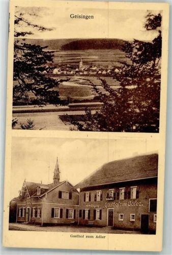 Geisingen Gasthaus zum Adler Bahnpost Konstanz -Offenburg Zg. 1432