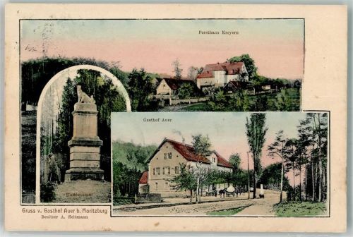 Auer 1915 Gasthaus Auer Wolfdenkmal Forsthaus Kreyern