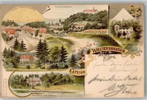 Waltershausen 1898 Schloß Reinhardsbrunn Dorfstraße Schloß Tenneberg Klostermühle