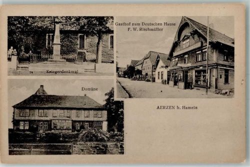 Aerzen Kriegerdenkmal Domäne Gasthaus zum Deutschen Hause